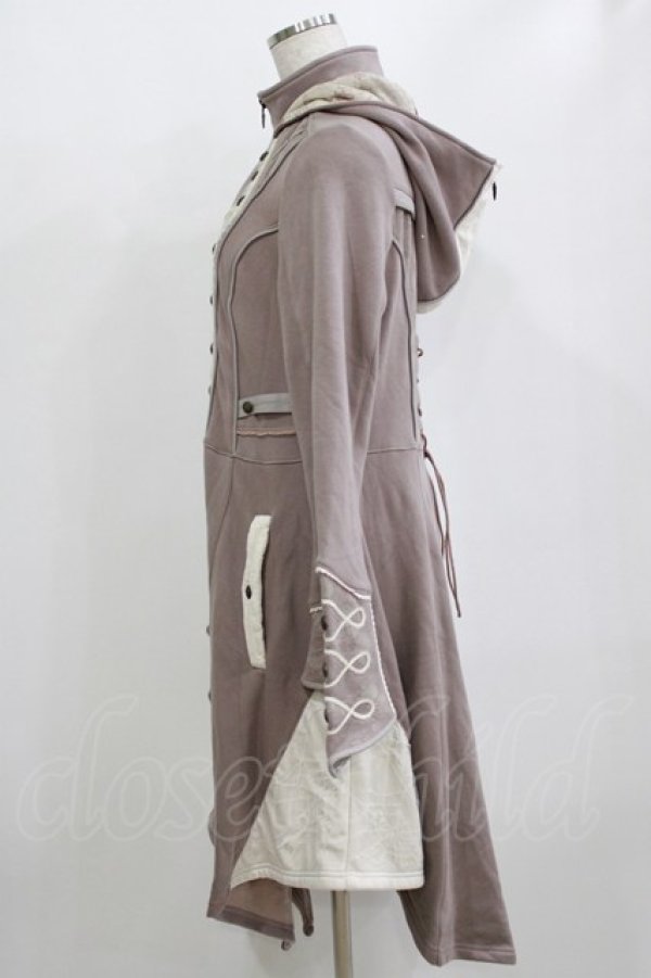 画像2: Ozz oneste / 裏毛コートパーカー  グレージュ H-26-02-10-043-OO-CO-KB-ZH (2)