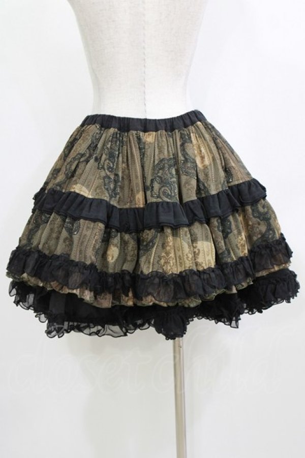 画像3: STEAM / プリントフリルギャザースカート  カーキ H-26-02-10-044-HN-SK-KB-ZH (3)