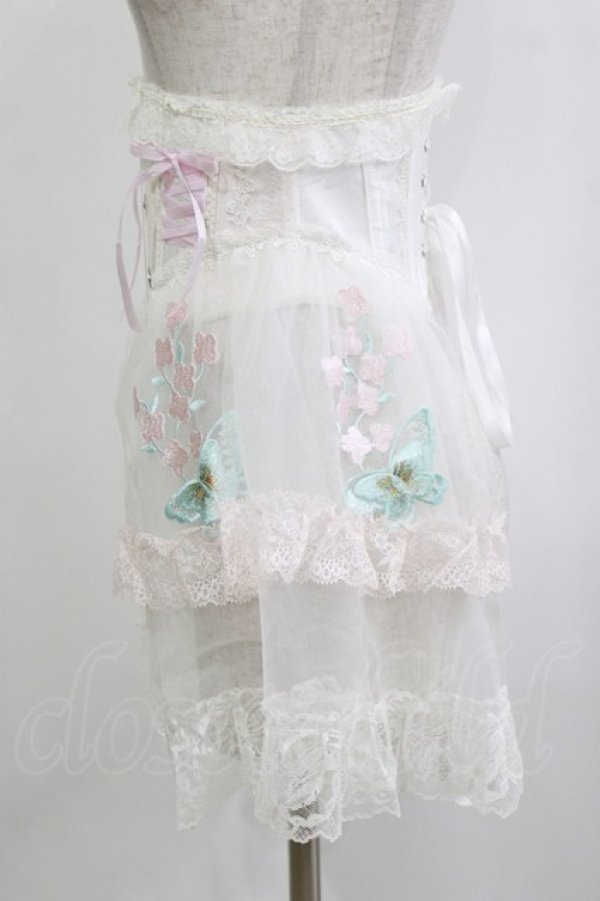 画像2: MR corset / 刺繍ショートコルセット  ホワイト H-26-02-10-049-PU-ZA-KB-ZH (2)