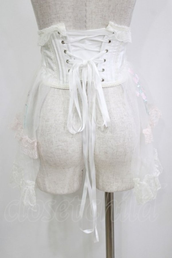 画像3: MR corset / 刺繍ショートコルセット  ホワイト H-26-02-10-049-PU-ZA-KB-ZH (3)