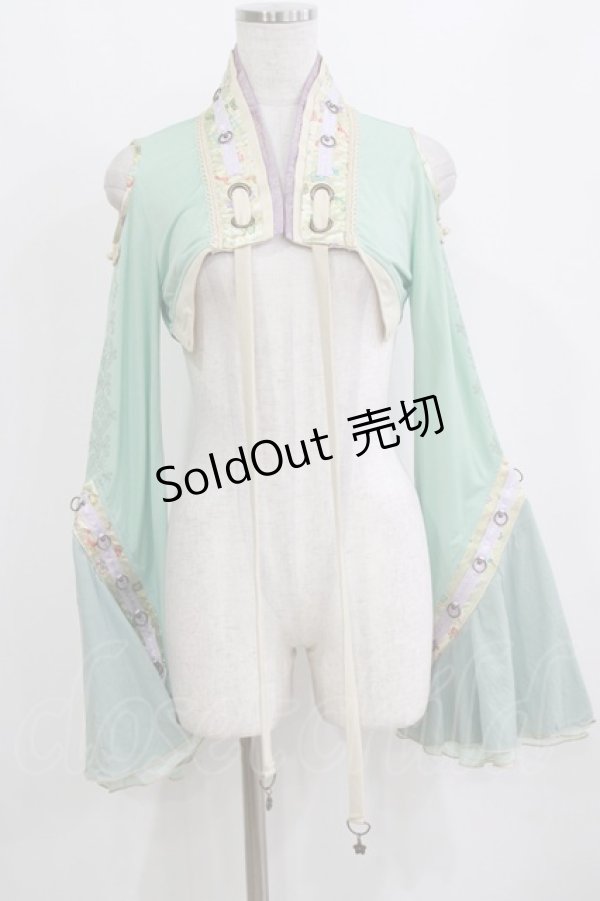 画像1: Ozz oneste / 和チャイナショートボレロ  グリーン H-26-02-10-050-OO-TO-KB-ZH (1)