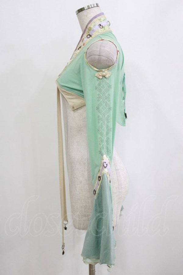 画像2: Ozz oneste / 和チャイナショートボレロ  グリーン H-26-02-10-050-OO-TO-KB-ZH (2)