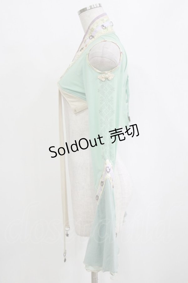 画像2: Ozz oneste / 和チャイナショートボレロ  グリーン H-26-02-10-050-OO-TO-KB-ZH (2)