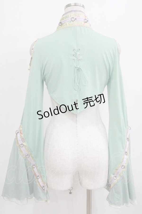 画像3: Ozz oneste / 和チャイナショートボレロ  グリーン H-26-02-10-050-OO-TO-KB-ZH (3)