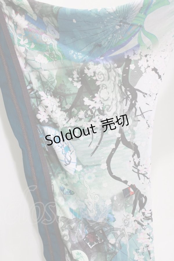 画像4: Ozz oneste / 和チャイナ着物トップス  ブルーグリーン H-26-02-10-051-OO-TO-KB-ZH (4)