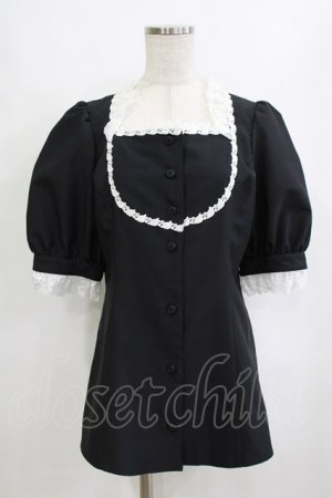 画像: MIHO MATSUDA / ブラウス・ヴィズ M 黒×白 H-26-02-10-052-GO-BL-KB-ZH