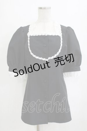 画像: MIHO MATSUDA / ブラウス・ヴィズ M 黒×白 H-26-02-10-052-GO-BL-KB-ZH