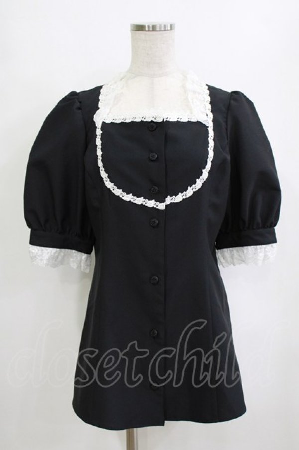 画像1: MIHO MATSUDA / ブラウス・ヴィズ M 黒×白 H-26-02-10-052-GO-BL-KB-ZH (1)