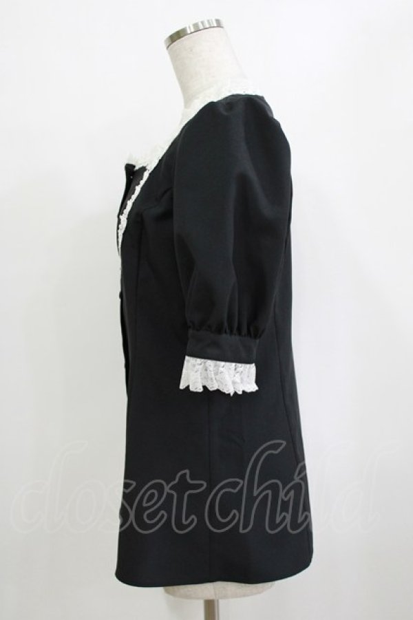 画像2: MIHO MATSUDA / ブラウス・ヴィズ M 黒×白 H-26-02-10-052-GO-BL-KB-ZH (2)