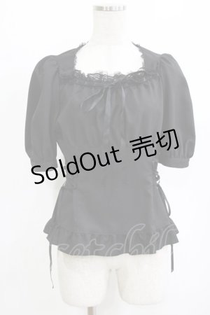 画像: MIHO MATSUDA / レースアップブラウス  ブラック H-26-02-10-056-GO-BL-KB-ZH