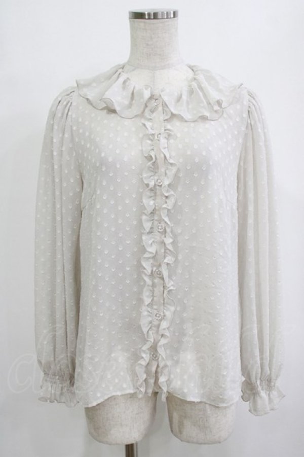 画像1: Leur Getter / ジョーゼットドビーブラウス  グレー H-26-02-10-057-LU-BL-KB-ZH (1)