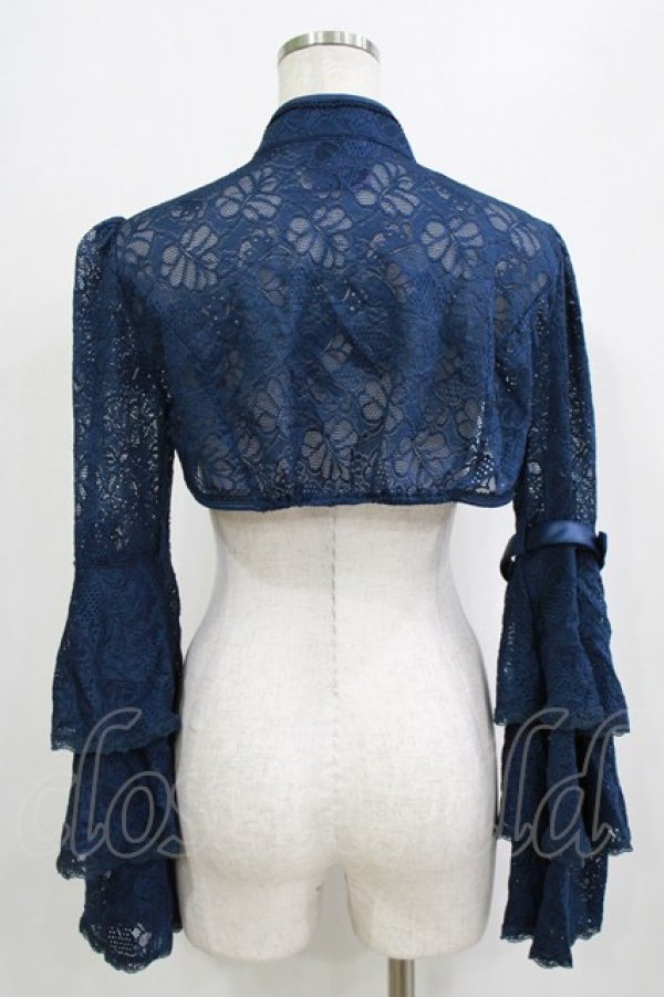 画像3: OZZ ANGELO / レースショートボレロ  ネイビー H-26-02-10-058-OO-TO-KB-ZH (3)