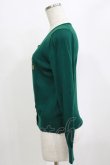 画像2: Jane Marple / ロゴクラウンエンブロイダリーカーディガン  グリーン H-26-02-10-061-JM-TO-KB-ZH (2)