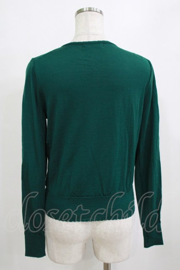 画像3: Jane Marple / ロゴクラウンエンブロイダリーカーディガン  グリーン H-26-02-10-061-JM-TO-KB-ZH (3)