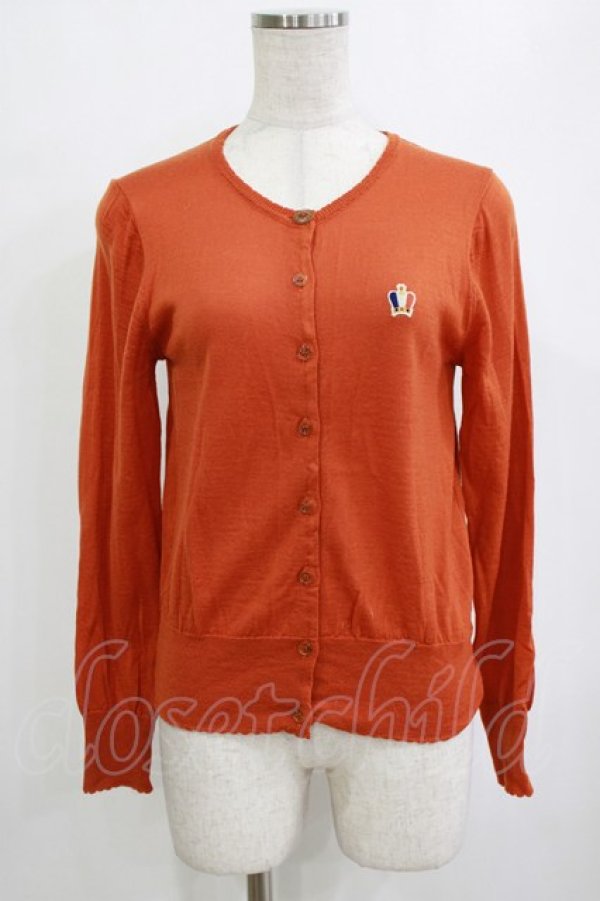 画像1: Jane Marple / クラウンEmbカーディガン  オレンジ H-26-02-10-062-JM-TO-KB-ZH (1)