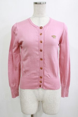 画像: Jane Marple / クラウンEmbカーディガン  ピンク H-26-02-10-063-JM-TO-KB-ZH