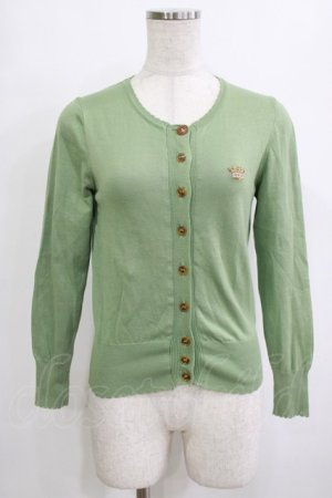 画像: Jane Marple / クラウンEmbカーディガン  グリーン H-26-02-10-064-JM-TO-KB-ZH