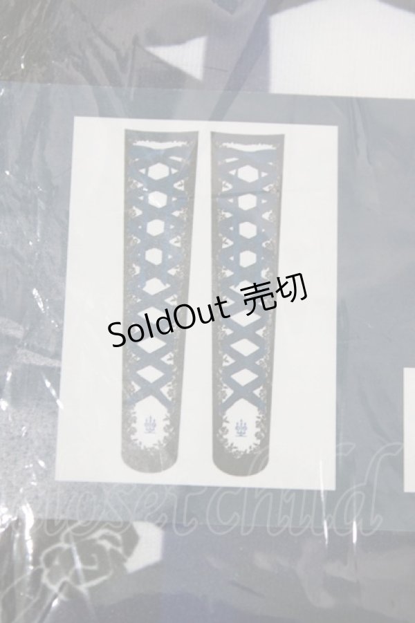 画像3: Moi-meme-Moitie / リボン編み上げオーバーニー  青リボン H-26-02-10-069-MO-ZA-KB-ZH (3)