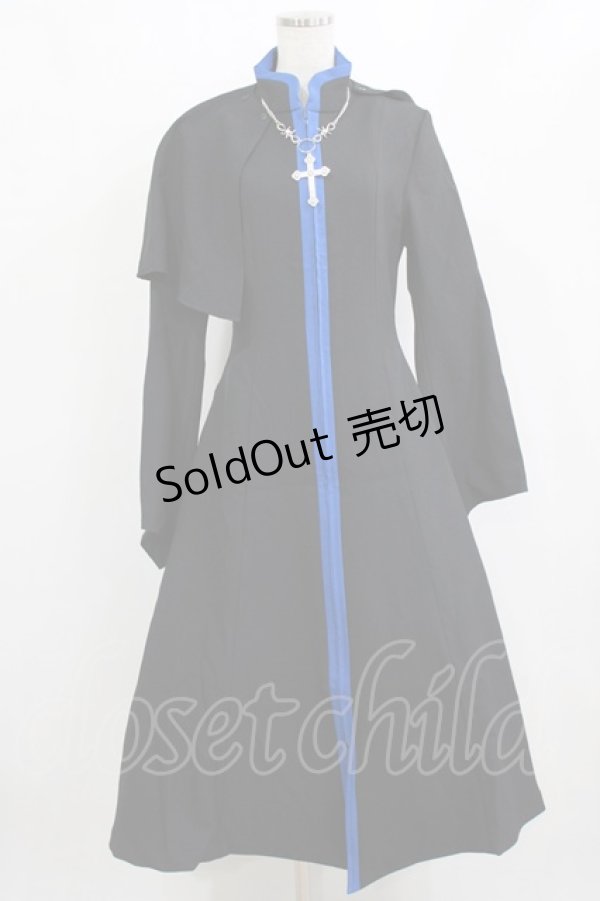 画像1: ATELIER BOZ / エンリコワンピース  黒×青 H-26-02-10-009-EL-OP-KB-ZH (1)