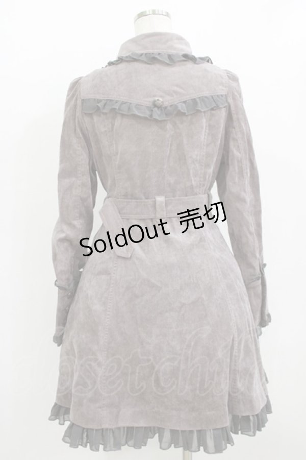 画像3: ALGONQUINS / ダブルボタンフリルコート  グレージュ H-26-02-10-015-AL-CO-KB-ZH (3)