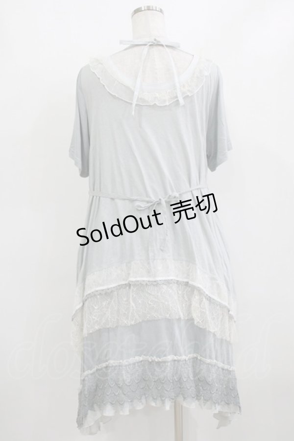 画像3: h.NAOTO / おててレースヨーク切替ワンピース  サックス H-26-02-10-018-HN-OP-KB-ZH (3)
