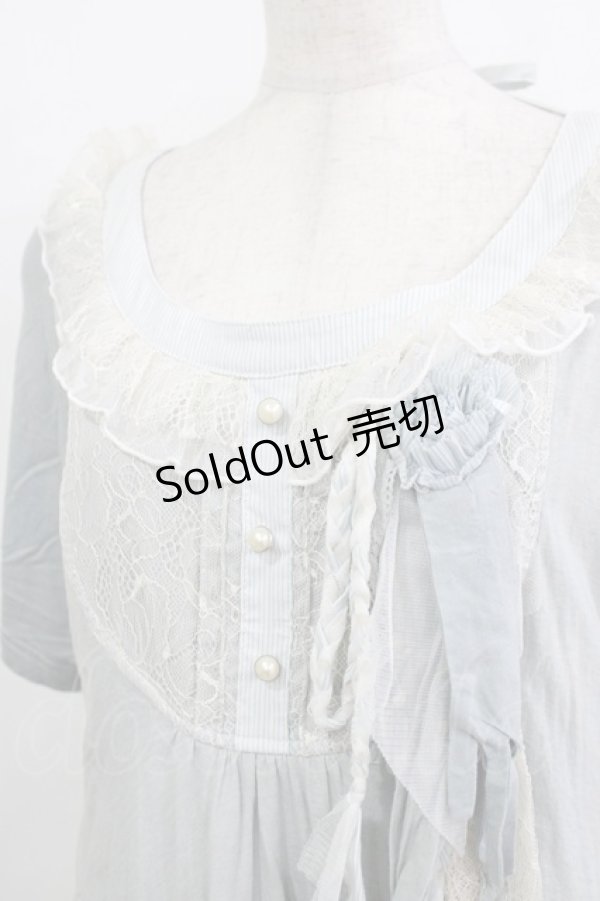 画像5: h.NAOTO / おててレースヨーク切替ワンピース  サックス H-26-02-10-018-HN-OP-KB-ZH (5)