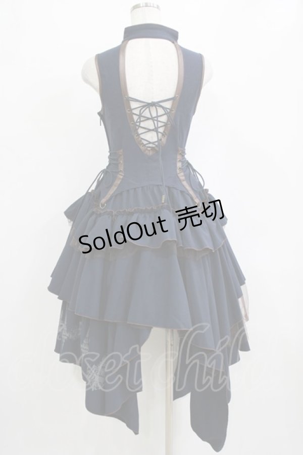 画像3: OZZ ANGELO / イレギュラーオーバーワンピース  ネイビー×ブラウン H-26-02-10-022-OO-OP-KB-ZH (3)