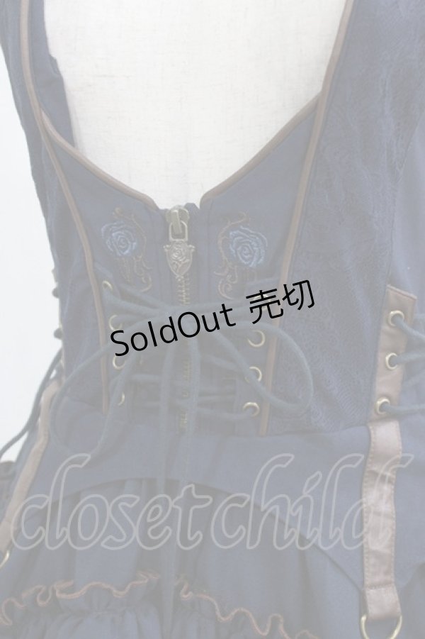 画像4: OZZ ANGELO / イレギュラーオーバーワンピース  ネイビー×ブラウン H-26-02-10-022-OO-OP-KB-ZH (4)