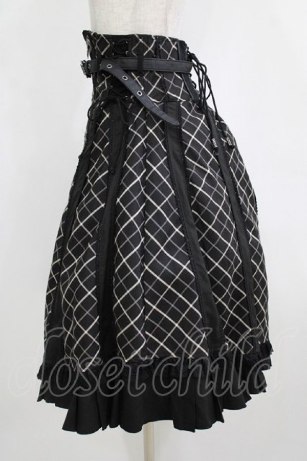 画像2: OZZ ANGELO / ローズハンティングジップスカート  ブラック H-26-02-10-003-OO-SK-KB-ZH (2)