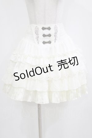 画像: Ozz oneste / 薔薇刺繍レースフリルスカート  ホワイト H-26-02-10-023-OO-SK-KB-ZH