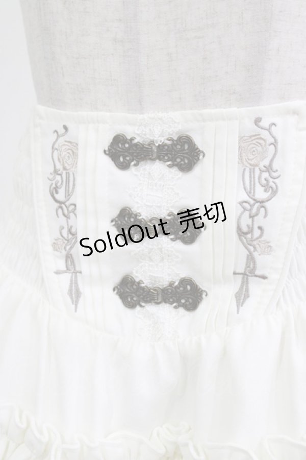 画像4: Ozz oneste / 薔薇刺繍レースフリルスカート  ホワイト H-26-02-10-023-OO-SK-KB-ZH (4)