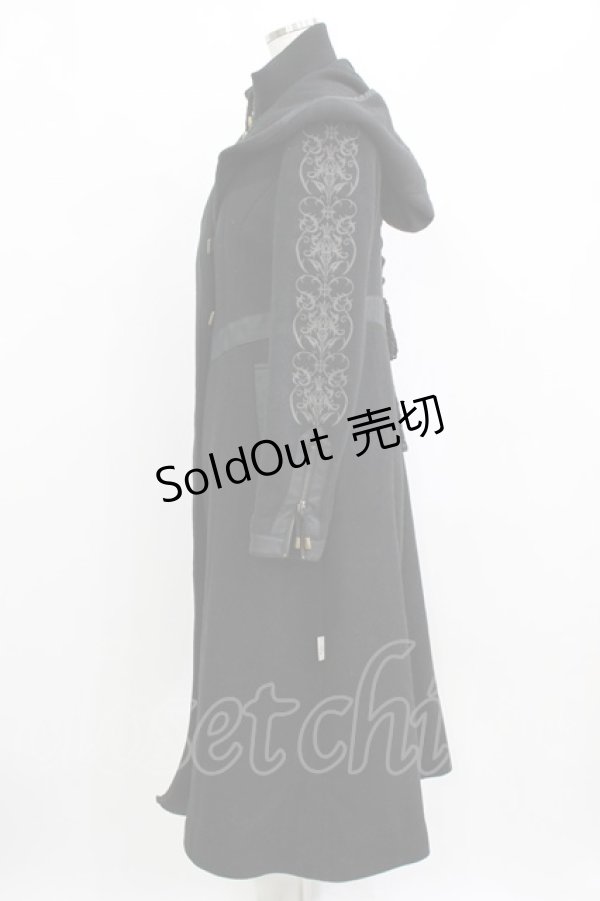 画像2: Rozen Kavalier / 刺繍袖ロングコート  ブラック H-26-02-11-024-OO-CO-KB-ZH (2)