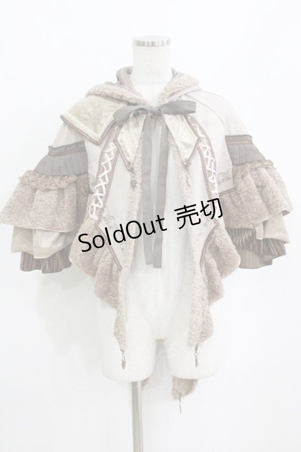 画像1: Ozz oneste / うさ耳フードケープマント  ベージュ H-26-02-11-028-OO-JA-KB-ZH (1)