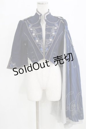 画像: Ozz oneste / 青薔薇マント付ジャケット  ネイビー H-26-02-11-029-OO-JA-KB-ZH