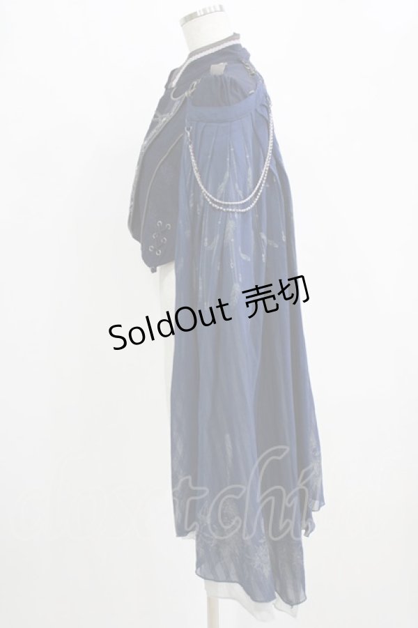 画像2: Ozz oneste / 青薔薇マント付ジャケット  ネイビー H-26-02-11-029-OO-JA-KB-ZH (2)