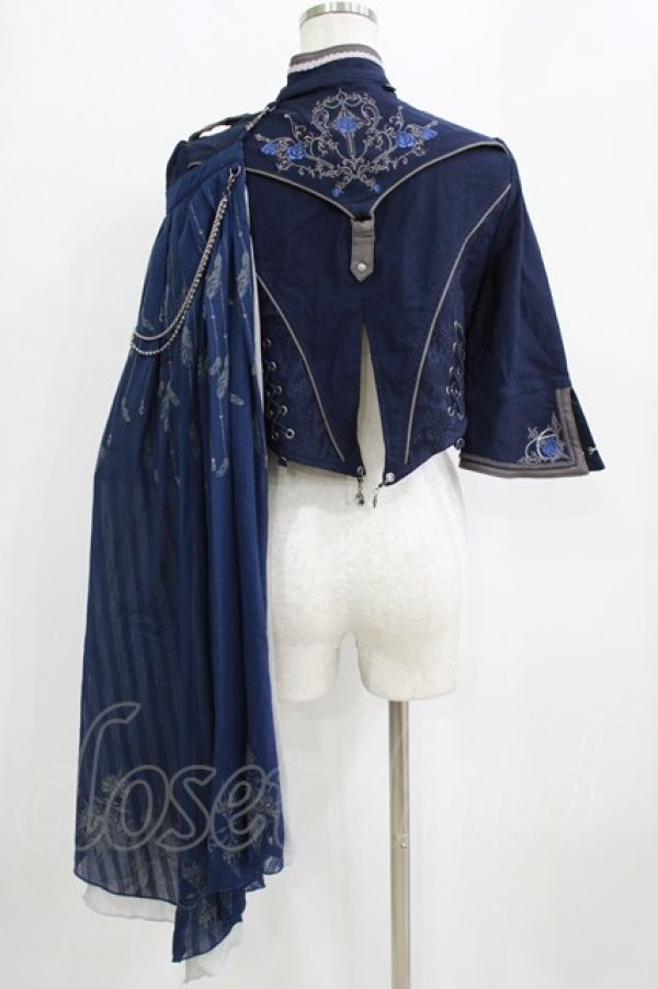 画像3: Ozz oneste / 青薔薇マント付ジャケット  ネイビー H-26-02-11-029-OO-JA-KB-ZH (3)