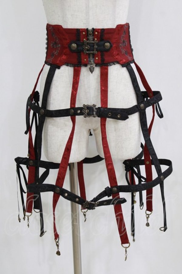 画像1: Ozz oneste / クリノリンスカート  黒×赤 H-26-02-11-030-OO-SK-KB-ZH (1)