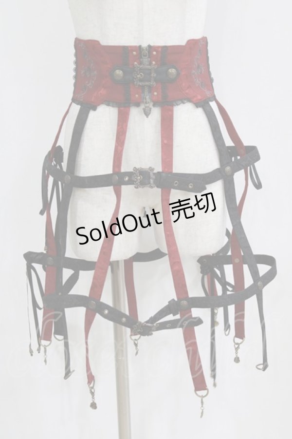 画像1: Ozz oneste / クリノリンスカート  黒×赤 H-26-02-11-030-OO-SK-KB-ZH (1)