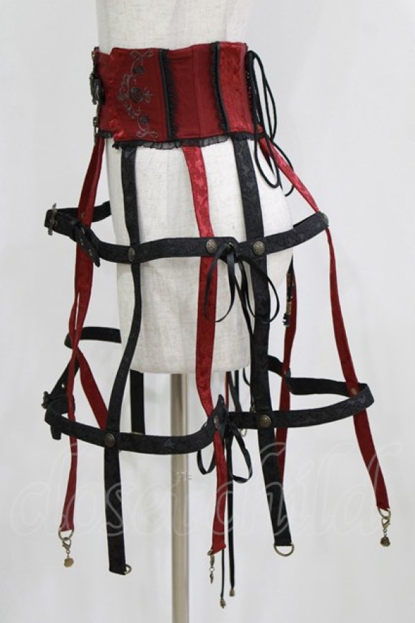 画像2: Ozz oneste / クリノリンスカート  黒×赤 H-26-02-11-030-OO-SK-KB-ZH (2)