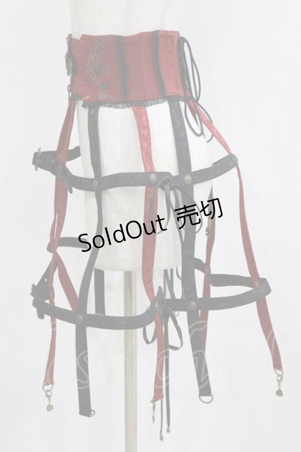 画像2: Ozz oneste / クリノリンスカート  黒×赤 H-26-02-11-030-OO-SK-KB-ZH (2)