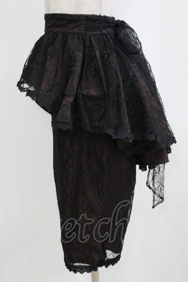 画像2: abilletage / フィッシュテールペプラムスカート  ボルドー H-26-02-11-032-GO-SK-KB-ZH (2)