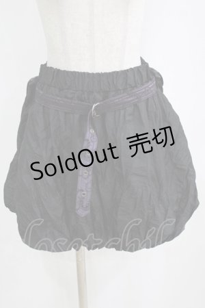 画像: Qutie Frash / ベルト付きバルーンスカート  黒 H-26-02-11-034-QU-SK-AK-ZH