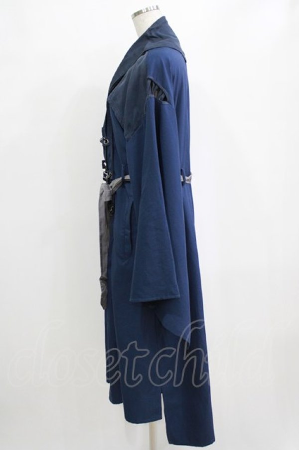 画像2: Ozz conte / カンベエ着物袖カーデ  紺 H-26-02-11-039-OO-JA-AK-ZH (2)