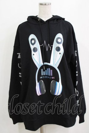 画像: LISTEN FLAVOR / サイバーうさ耳ヘッドホンパーカー F 黒 H-26-02-11-041-PU-TO-AK-ZH