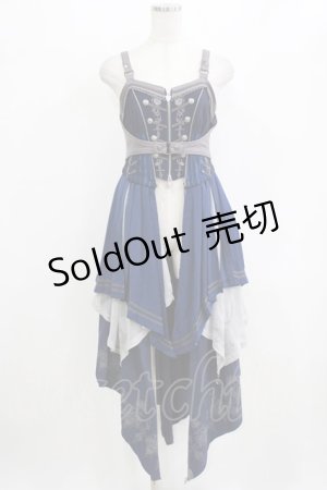 画像: Ozz oneste / 薔薇刺繍ナポレオン2Wayビスチェ  ネイビー H-26-02-11-042-OO-TO-KB-ZH