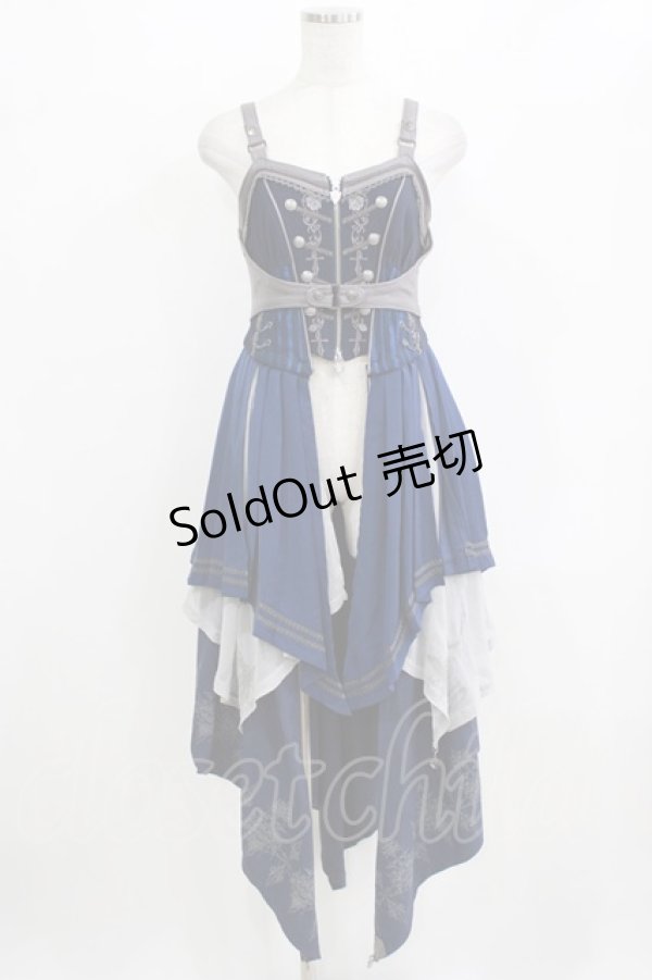 画像1: Ozz oneste / 薔薇刺繍ナポレオン2Wayビスチェ  ネイビー H-26-02-11-042-OO-TO-KB-ZH (1)