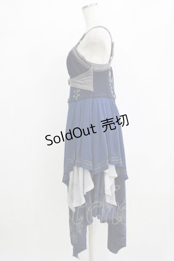 画像2: Ozz oneste / 薔薇刺繍ナポレオン2Wayビスチェ  ネイビー H-26-02-11-042-OO-TO-KB-ZH (2)