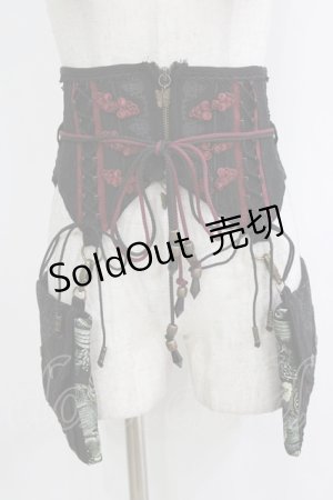 画像: Ozz oneste / フラップポケット付コルセット  黒 H-26-02-11-044-OO-ZA-KB-ZH