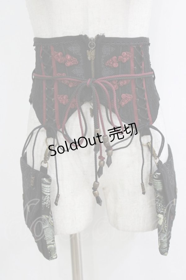 画像1: Ozz oneste / フラップポケット付コルセット  黒 H-26-02-11-044-OO-ZA-KB-ZH (1)