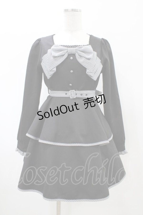 画像1: evelyn / ビッグリボンティアードワンピース F ブラック H-26-02-11-1031-LO-OP-YZ-ZH (1)